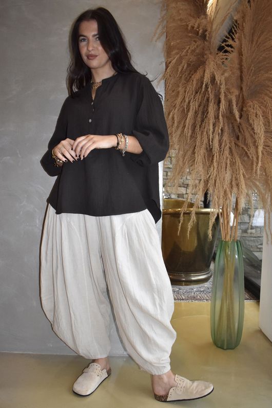 Suri Cushion Cotton Laurie Blouse Chocolate